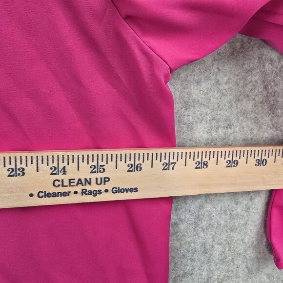 Bright Fuchsia Womens Button-Up Blouse 4XL Polyester Loose Fit Long Sleeve New - Picture 8 of 8